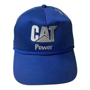 Vintage Port Authority Cat Power Adjustable Blue Trucker Hat